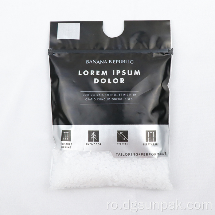 geantă de ambalare cu fermoar cu fereastră transparentă și cârlig